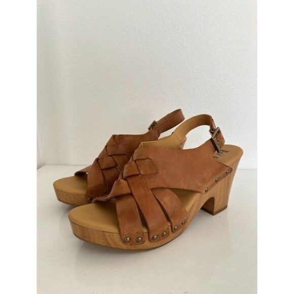 Kork-Ease Berengo Block Wedge Heel Leather Brown Western Orthopedic Women's 10 - Picture 2 of 11